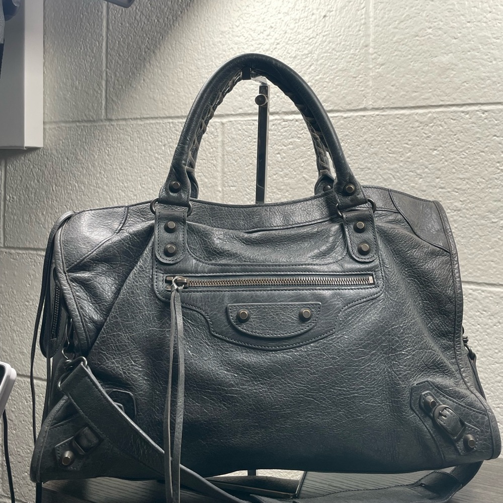 Balenciaga Grey Leather City Bag